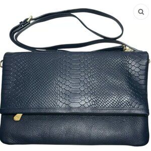 GiGi New York 'Rachel' Crossbody Snakeskin Embossed Leather (Navy)